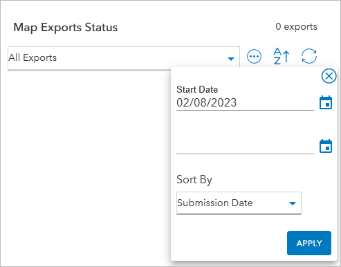 Date range and sort by options